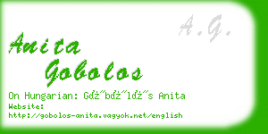 anita gobolos business card